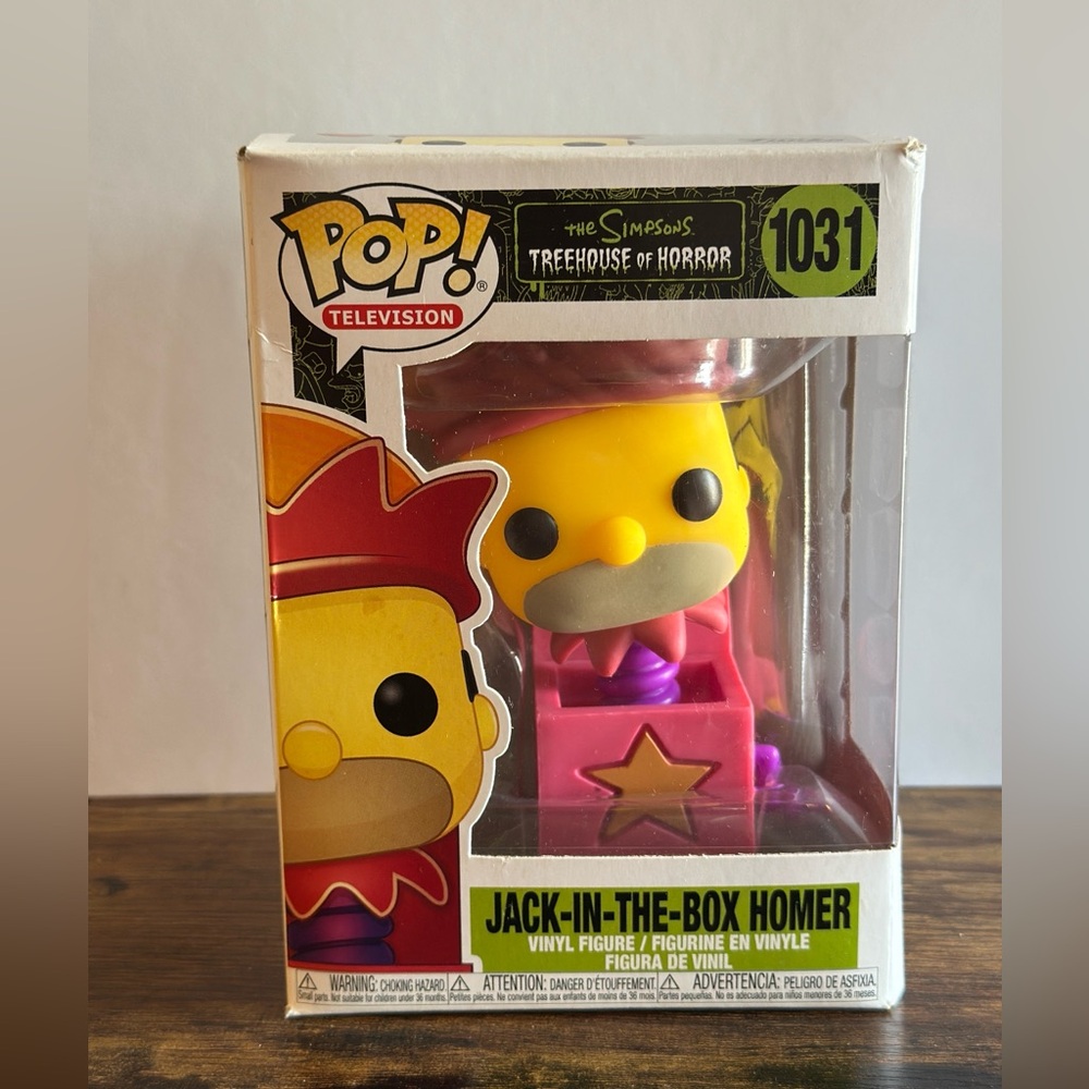 Funko Pop! Jack-in-the-Box Homer Figure - Yellow and Pink